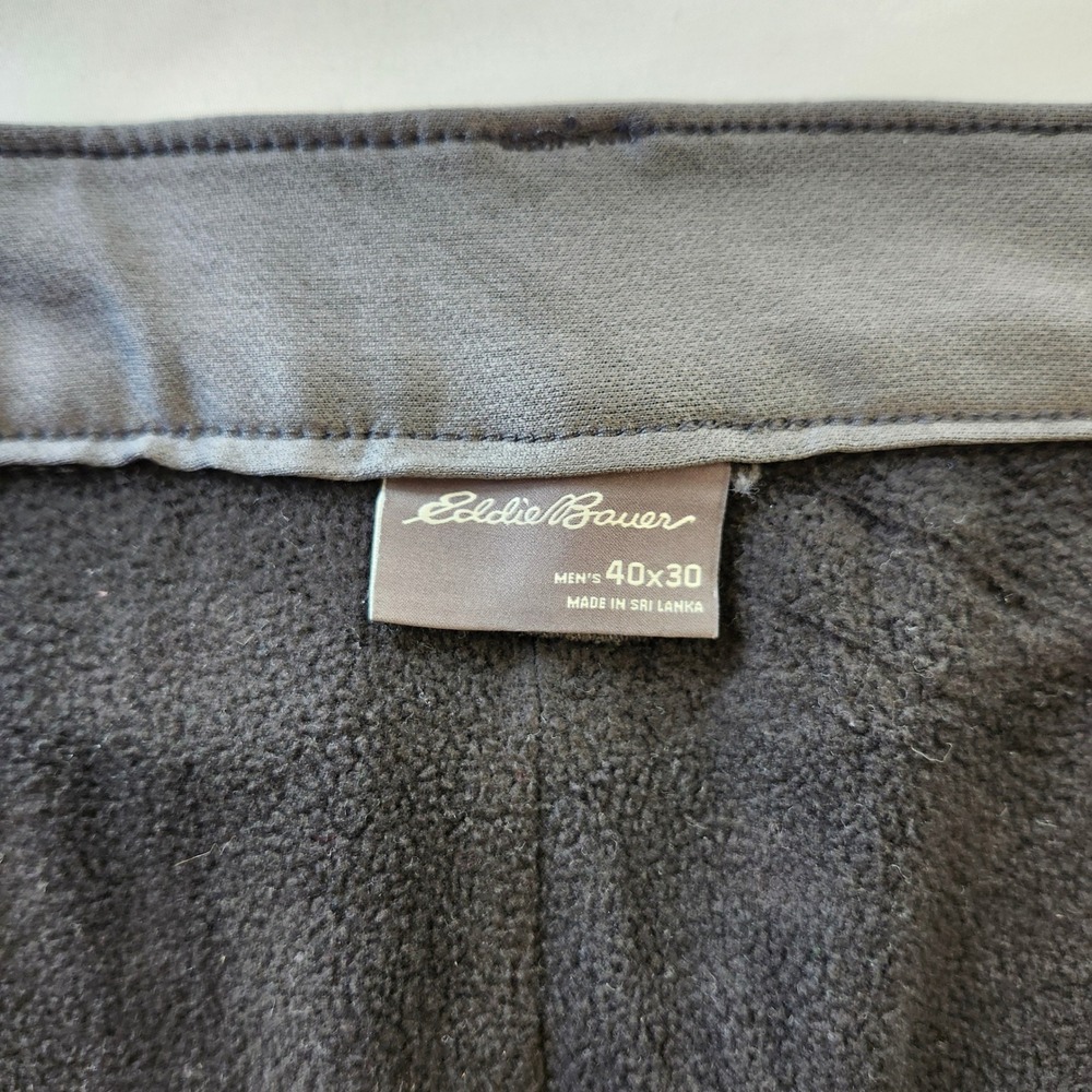 Eddie Bauer Mens Fleece Lined Tech Pants Dark Gray 40x30 Nylon Spandex Stretch - Picture 4 of 5